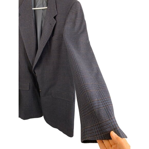 Hart Schaffner Marx for Nordstrom Mens Plaid Wool Blazer 44XL VTG EUC 7024 - Picture 4 of 15